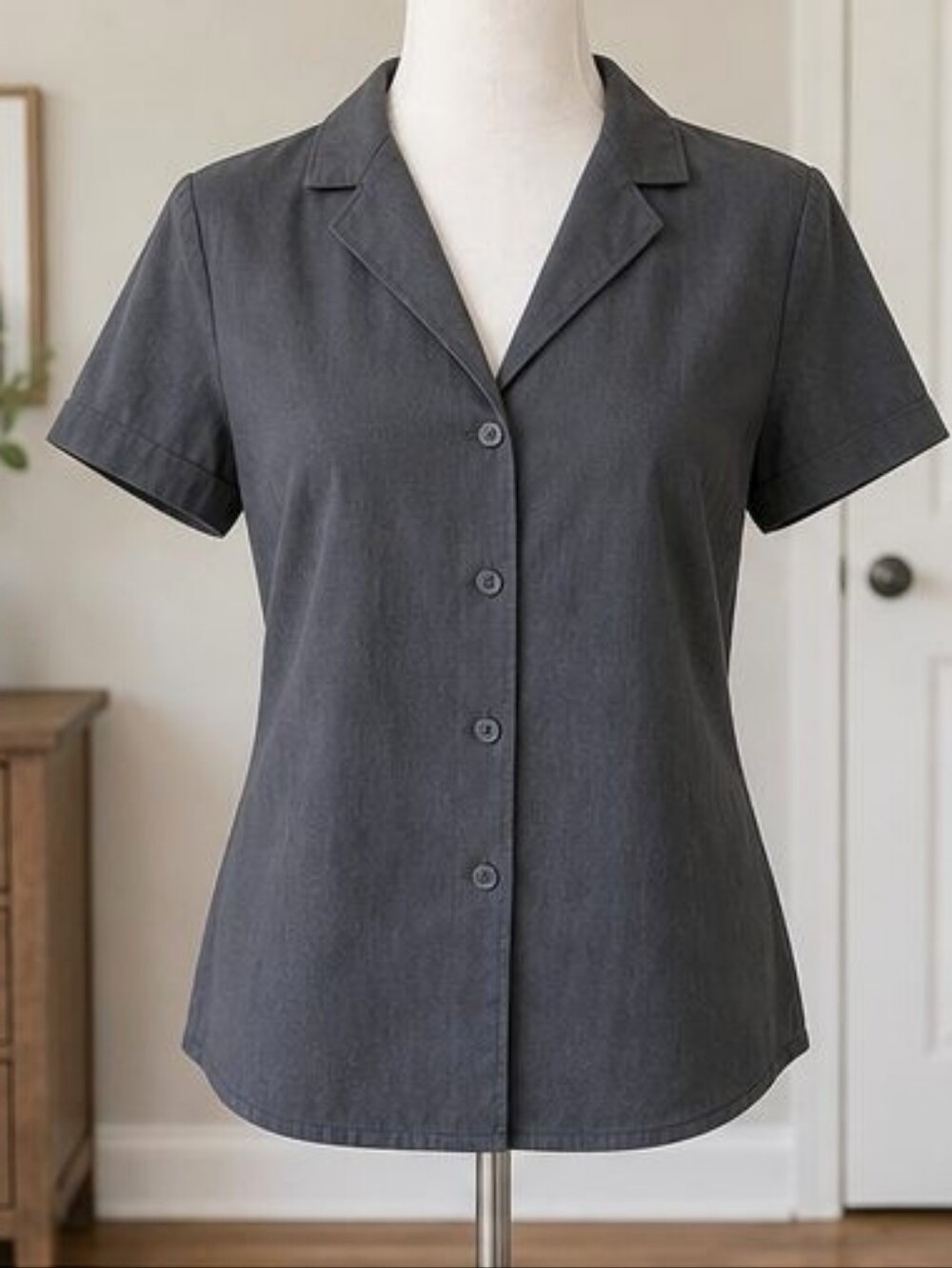 Charcoal Tunic Blouse